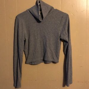 Gray Cropped Turtleneck